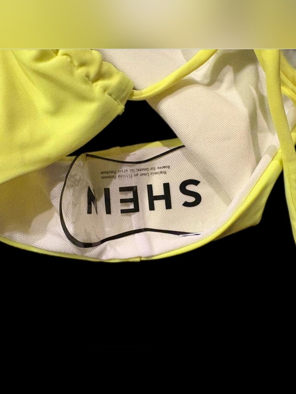 SHEIN Neon Yellow Triangle Tie-Back Bikini Top - Picture 4 of 4
